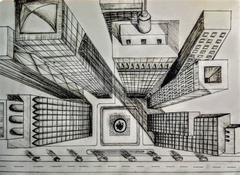 Aerial City View Drawing by Shraddha Ghelani | Saatchi Art