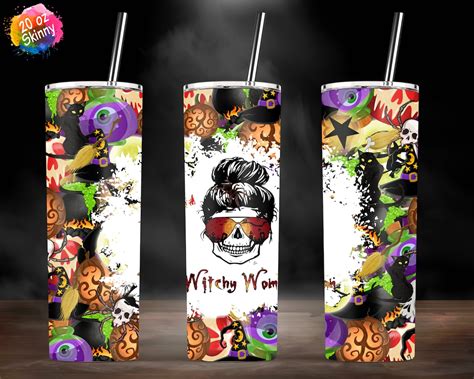 Witchy Women Halloween Tumbler Halloween T 20oz Skinny Etsy