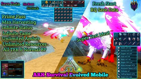 Ark Mobile Rq Save Datafresh Startinf Stats Inf Tame Max Harvestun