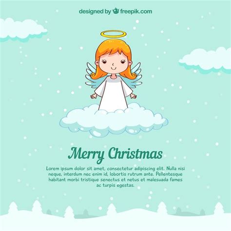 Free Vector | Cute hand drawn angel on a cloud