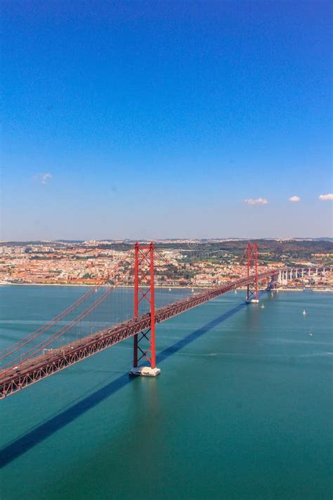 Red Bridge In Lisbon Stock Image Image Of Communication 146912993