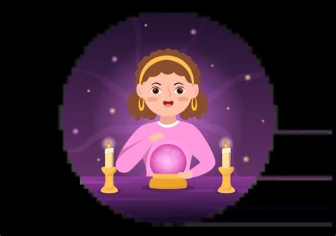 Best Fortune Teller Girl Illustration download in PNG & Vector format