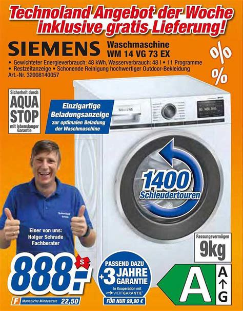 Siemens Waschmaschine Wm Vg Ex Angebot Bei Expert Techno Land