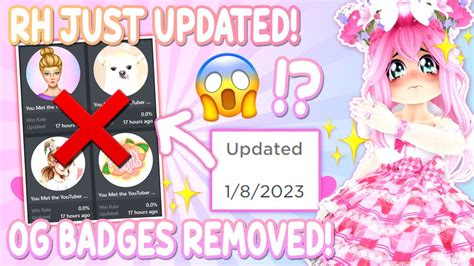 ⚠ Royale High Just Updated Old Badges Removed 💔 👑royale High Roblox