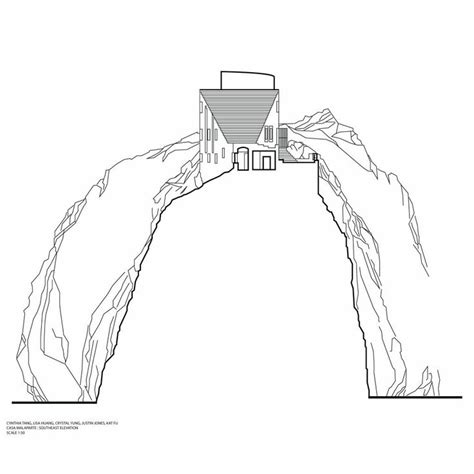 Casa Malaparte Cross Section Architecture Drawing Drawing Sites