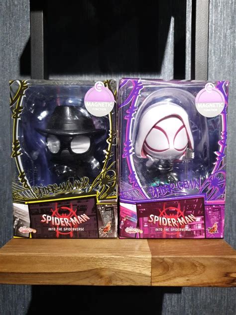 Hot Toys Spiderman Into The Spiderverse Spiderman Noir And Spider Gwen Combo Cosbaby Set MISB