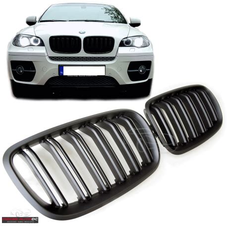 SET DE CALANDRE LOOK X5 M X6 M DOUBLES LIGNES NOIR MATT POUR BMW X5