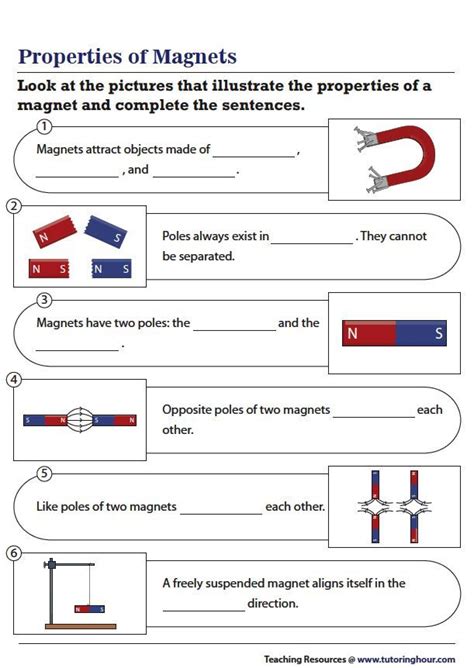 Properties Of A Magnet Worksheet Science Printables Magnet Lessons