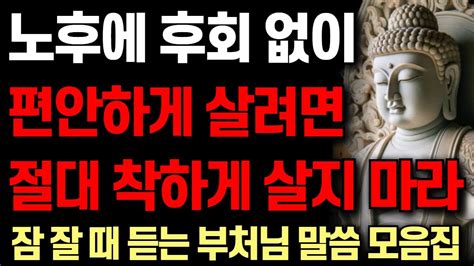 나이가 들수록 더 독하게 살아라 I 똑똑한 사람들이 착하게만 살지 않는 이유 I 고독하면 행복하다 I 자면서 듣는 부처님 말씀