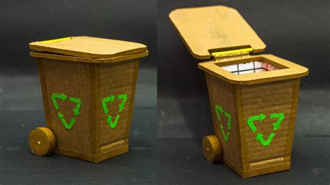 Cardboard Crafts Recycle Bin YouTube