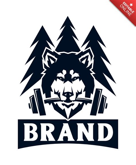 Wolf Gym Logo Design Template Free Design Template