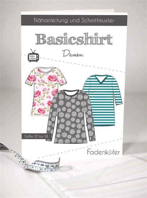 Amazon de Schnittmuster Fadenkäfer Basic Shirt Damen Gr 32 bis 58