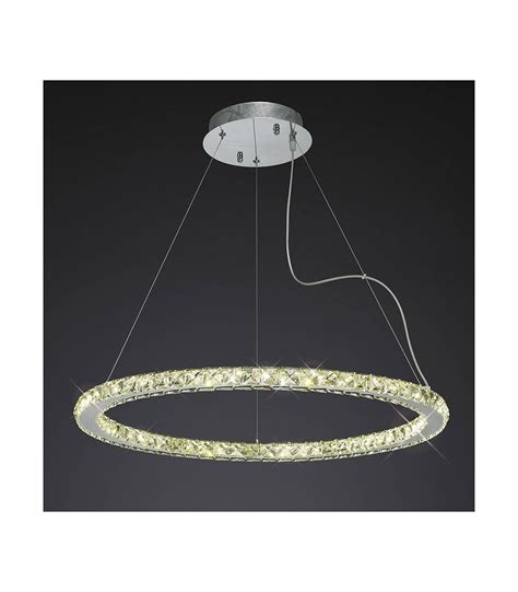 L Mpara Colgante Galaxy Redonda Large W Led K Cromo Pulido Cristal