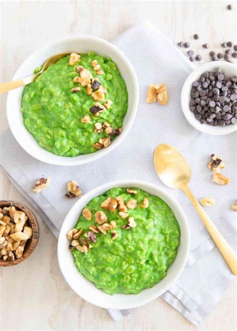 Green Oatmeal St Patricks Day Spinach Oatmeal Recipe