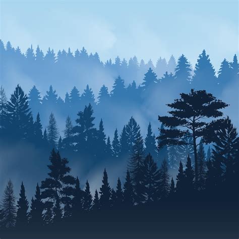 Gratisvektoren Wald Nebel 1 000 Illus Im AI EPS Format