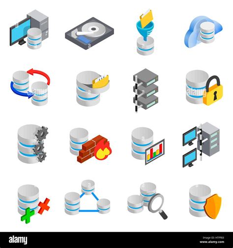 Database Icons Set Stock Vector Image And Art Alamy