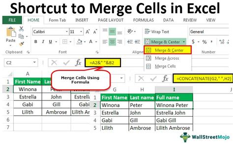 Shortcut To Merge Cells In Excel Different Methods To Merge