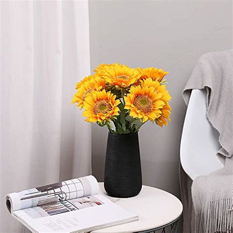 Tifuly Artificial Sunflowers Bouquet Pcs Single Long Stem Silk