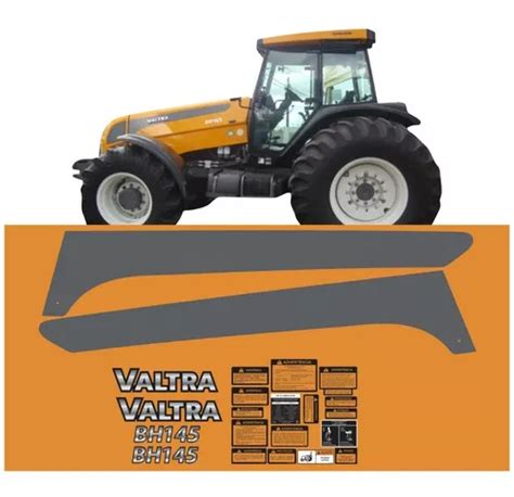 Kit Adesivo Faixas Compatível Trator Valtra Bh145 Etiquetas Cor TRATOR