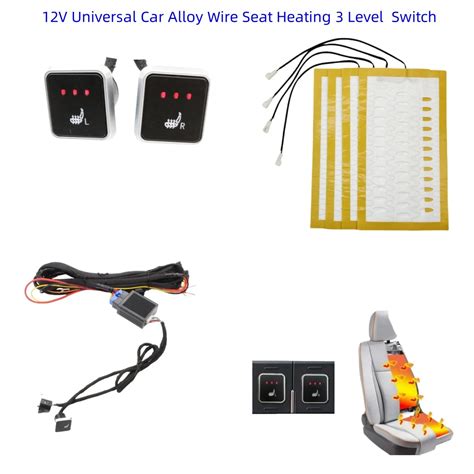 12V Universal Built In Car Seat Heater Kit Fit 2 Seats Alloy Wire