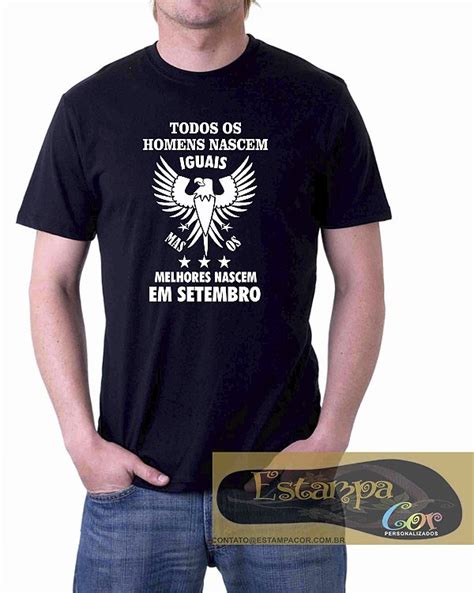 Camiseta Preta Todos Os Homens Nascem Iguais Mas Os Melhores Estampacor