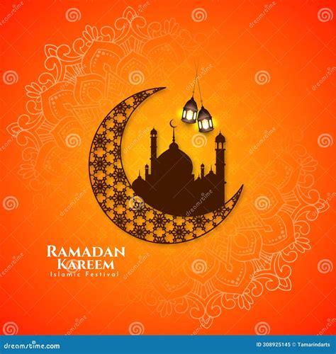 Ramadan Kareem Traditional Muslim Festival Islamic Background Design Stock Vector Illustration