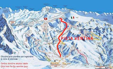 Ventina Breuil Cervinia Dove Sciare