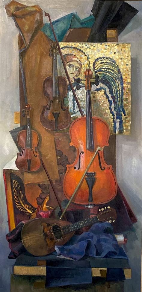 Still Life With Violins Painting By Mariia Chernyshova Saatchi Art