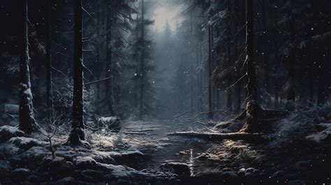 Premium AI Image | Snowstorm in a Forest