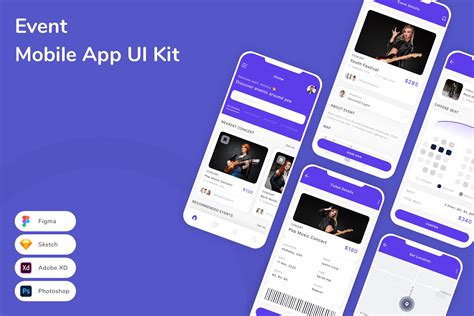 Event Mobile App Ui Kit Graphic By Betush Creative Fabrica