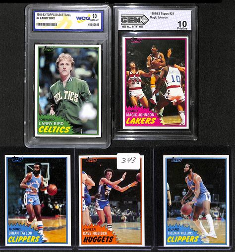 Lot Detail Lot Of 5 1981 82 Topps Basketball Cards W Larry Bird