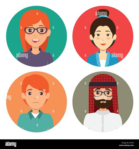 Diversity People Icon Set Vector Illustration Graphic Design Stock