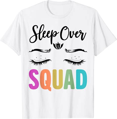 Funny Sleepover Squad Nails And Makeup T Shirt White