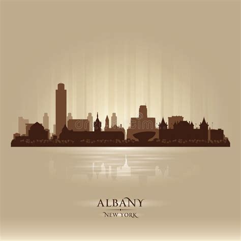 Silueta Del Vector Del Horizonte De Albany New York City Ilustraci N