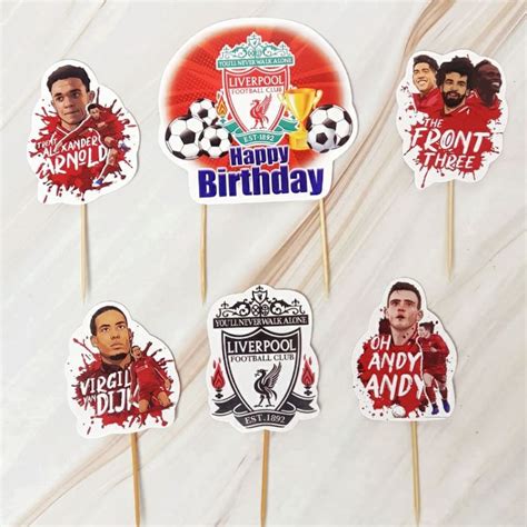 Sk Liverpool Fc Football Club Sport Cake Topper Birthday 1 Set Contents 6 Pcs Shopee Singapore