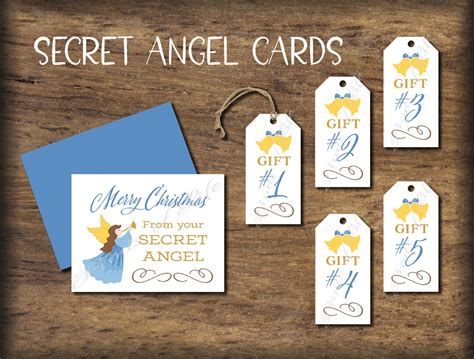 Secret Angel T Tags And Card Instant Download Printable Christmas