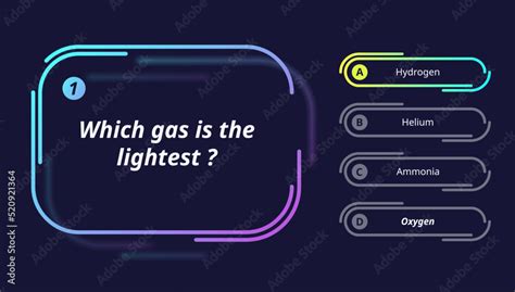 Quiz Questions D Test Menu Choice For Game Vector Template Frames