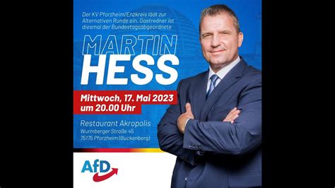 AfD Pforzheim Enzkreis Alternative Runde Mit Martin Hess YouTube