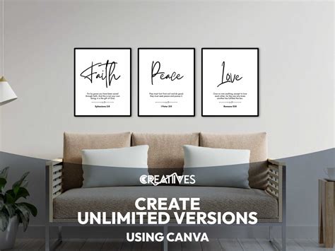 Bible Verse Wall Art Set of 3 by Creatiives on Dribbble