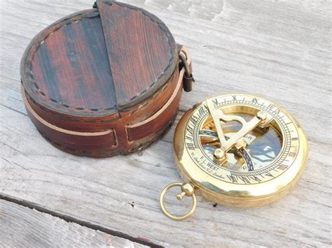 Sundial Compass Engraved Compass Personalized Compass Etsy