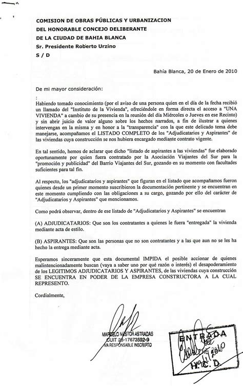 La Gran Estafa Modelo 2010 Carta Al Consejo Deliberante De Bahía