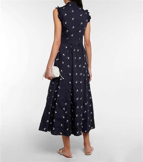 Erdem Evie Floral Embroidered Midi Dress Erdem