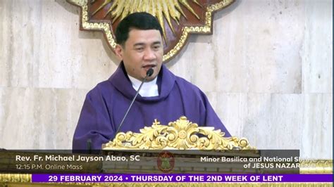 Quiapo Church Live Tv Mass Today Pm February Thursday