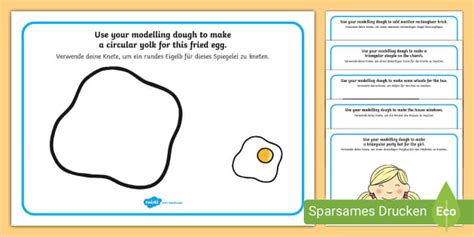 2d Shape Modelling Dough Mats English German Twinkl