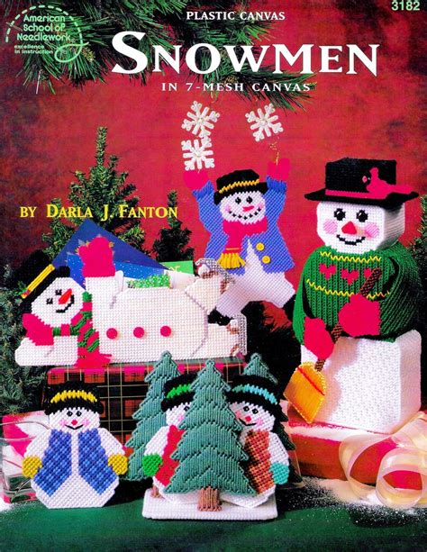 Vintage Snowman Plastic Canvas Pattern Book PDF Christmas Etsy