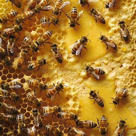 Abundance Of Bees With Honey Stock Illustration Illustration Of Nectar Hive 309539819