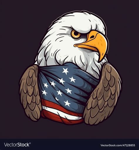 Eagle and flag Royalty Free Vector Image - VectorStock