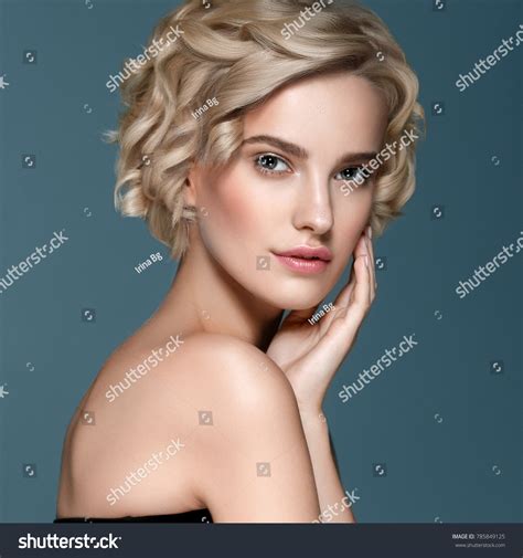 Beautiful Woman Short Blonde Hair Elegant Stock Photo 785849125 Shutterstock