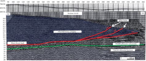 A Interpreted Ne Sw Oriented Seismic Reflection Profiles In