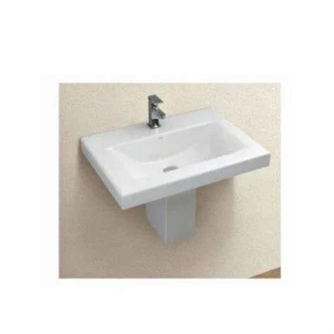 White Ceramic Half Pedestal Wash Basin Evera At Rs In Morbi Id